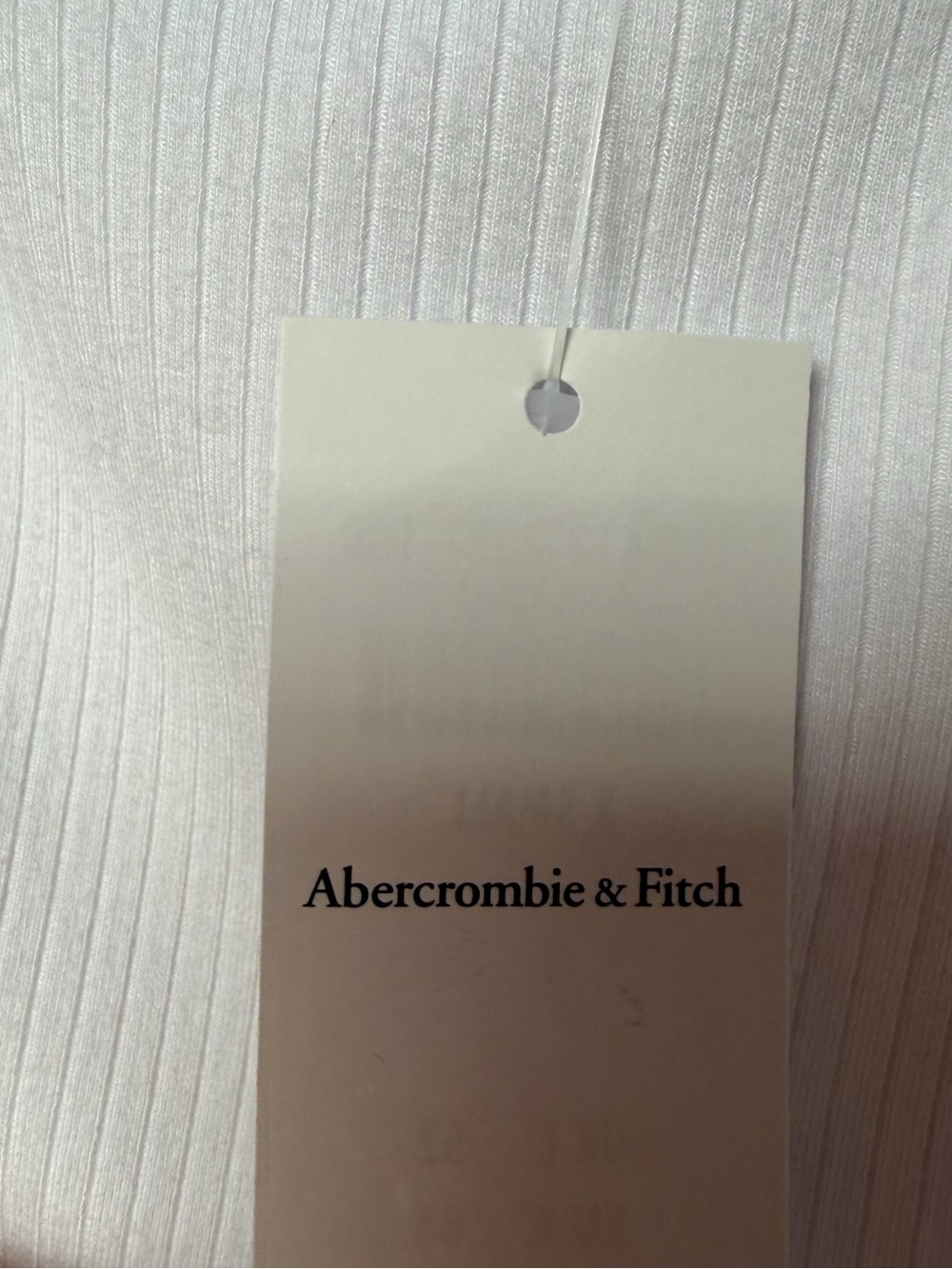 NWT Abercrombie & Fitch Puff Long Sleeve Ribbed‎ Bodice Blouse in White XS - Picture 4 of 7